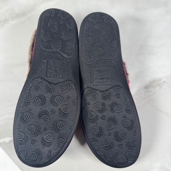 Acorn Chinchilla Bootie Crackleberry Wool Faux Fur Cushioned Memory Insole 8-9 - Picture 10 of 11